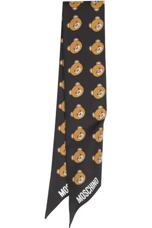 Moschino Mascada de seda con estampado Teddy Bear