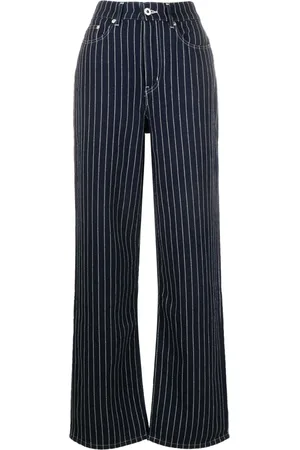 Kenzo Pantalones rectos con rayas estampadas