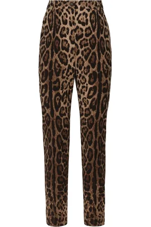 Dolce & Gabbana Pantalones con estampado de leopardo y tiro alto