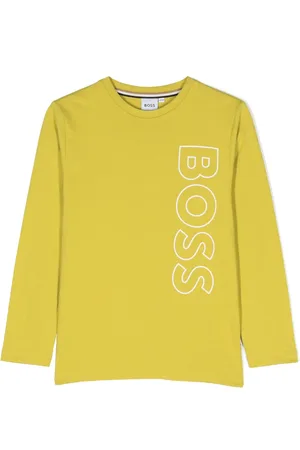 HUGO BOSS Playera manga larga con logo estampado