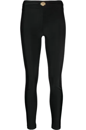 Roberto Cavalli Leggins con tiro medio y placa del logo