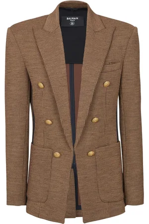 Balmain Blazer con solapas de pico y estampado pied de poule