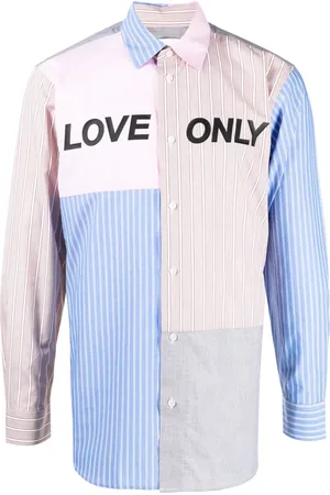 Ports V Camisa con eslogan estampado y diseño patchwork
