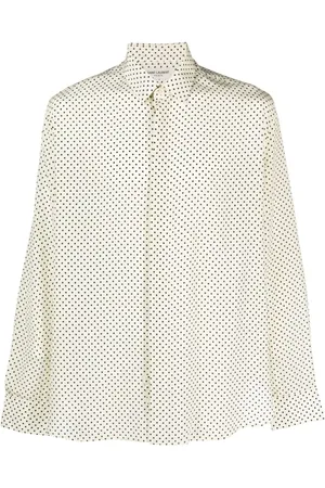 Saint Laurent Camisa de seda con lunares estampados