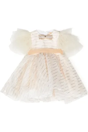 SPERANZA Vestido con mangas de tul y motivo de rayas