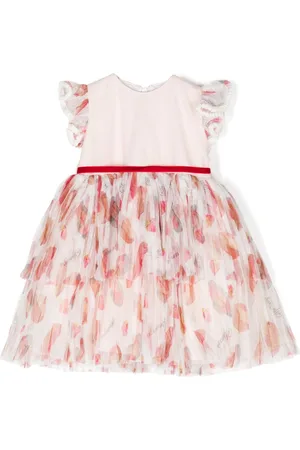 SPERANZA Vestido con capas de tul y estampado de pasteles
