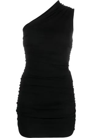 The Andamane Vestido corto drapeado con hombro descubierto