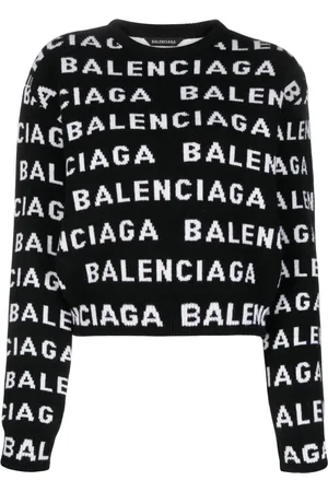 Balenciaga Suéter con cuello redondo y logo en intarsia