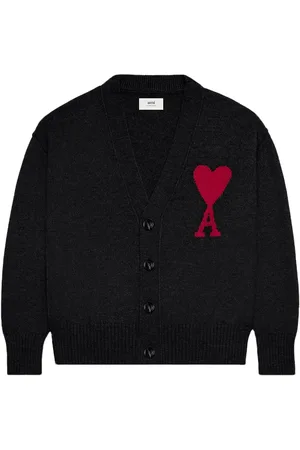 Ami Cárdigan con logo en intarsia