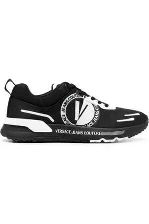VERSACE Tenis con agujetas y logo en relieve