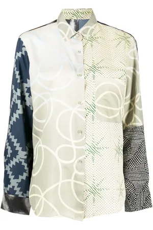 JNBY Camisa con estampado gráfico y paneles