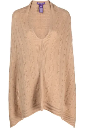 Ralph Lauren Poncho de cachemira en tejido de ochos