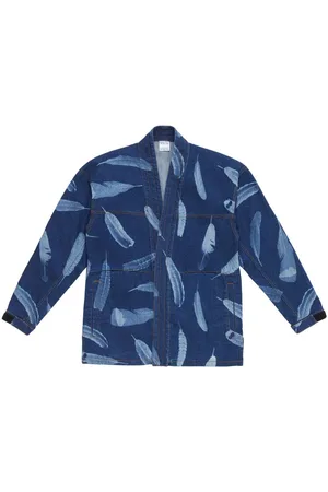 MARCELO BURLON Chamarra de mezclilla con pluma estampada