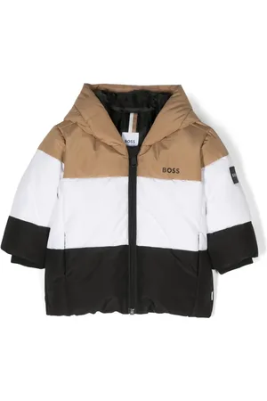 HUGO BOSS Chamarra capitonada con capucha y logo estampado