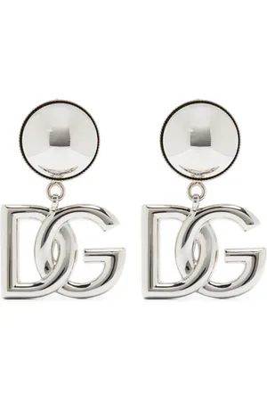 Dolce & Gabbana Aretes de clip con placa del logo