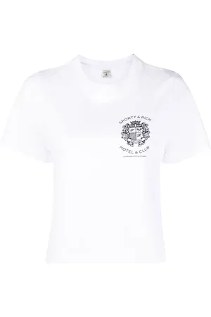 Sporty & Rich Playera con logo estampado y cuello redondo