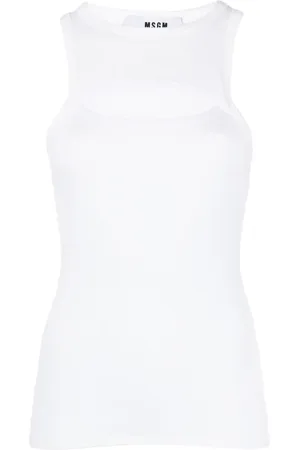 Msgm Top tejido de canalé con aberturas