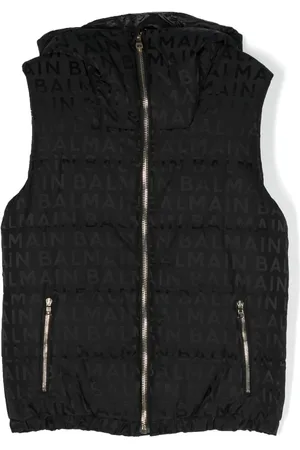 Balmain Chaleco capitonado con logo estampado