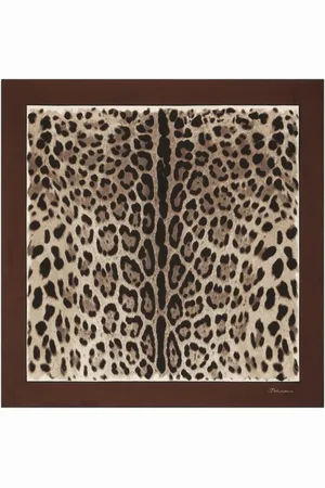 Dolce & Gabbana Mascada de seda con estampado de leopardo