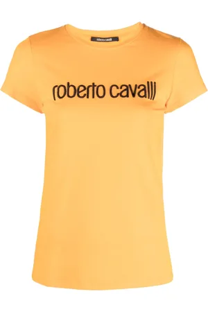 Roberto Cavalli Playera con logo bordado y cuello redondo