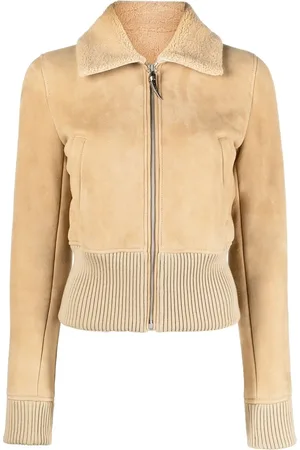 Roberto Cavalli Chamarra bomber de gamuza
