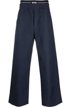 Msgm Pantalones rectos con logo en la pretina