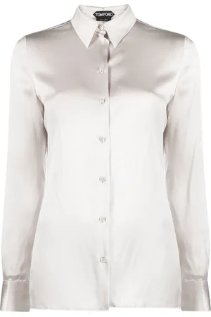 Tom Ford Camisa de seda satinada manga larga