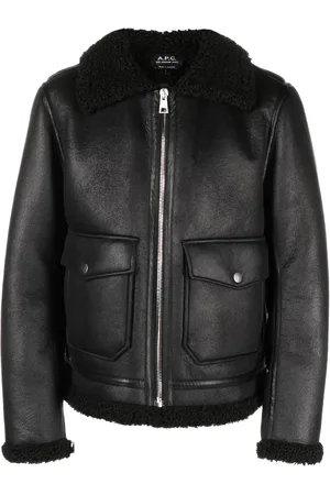 A.P.C. Chamarra bomber con ribete de pelo artificial