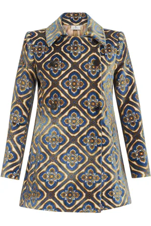 Etro Abrigo con doble botonadura y motivo floral en jacquard