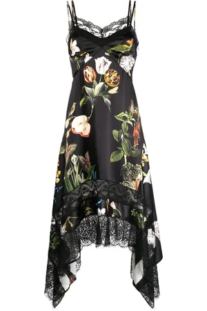 MONSE Slip dress asimétrico con estampado floral