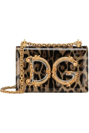 Dolce & Gabbana Bolsa crossbody DG Girls con estampado de leopardo