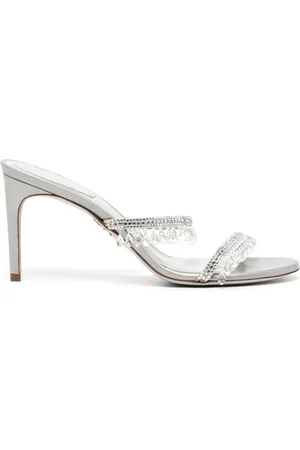 RENE CAOVILLA Mules con detalles de cristal y tacón de 80mm