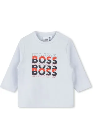 HUGO BOSS Playera manga larga con logo estampado