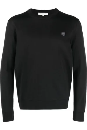 Maison Kitsuné Sudadera con apliques del logo y cuello redondo