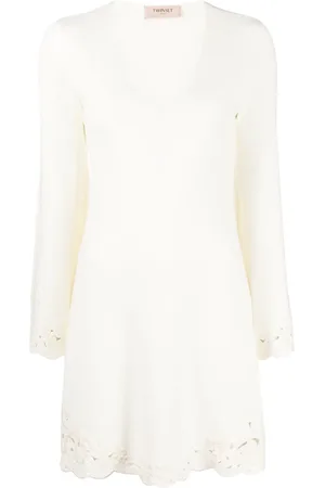 Twin-Set Vestido corto con bordado floral