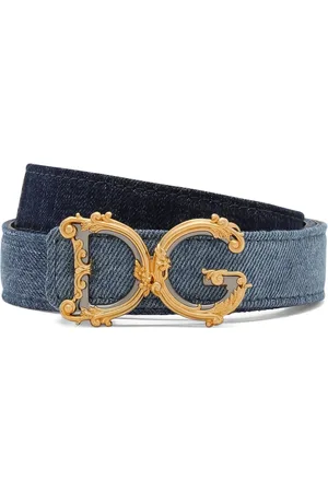 Dolce & Gabbana Cinturón de mezclilla con placa del logo
