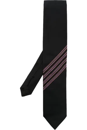 Lanvin Corbata de seda con detalles de grosgrain