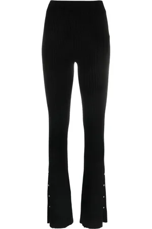 Dondup Pantalones tejidos de canalé con tiro alto