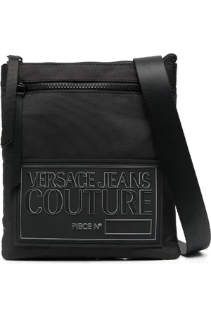 VERSACE Bolsa de hombro con parche del logo y cierre