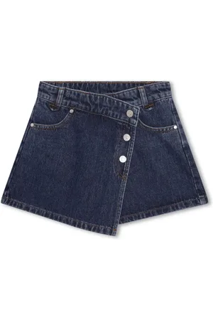 Sonia Rykiel Enfant Skorts de mezclilla asimétrica a rayas