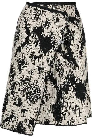 JNBY Falda midi asimétrica con motivo en jacquard