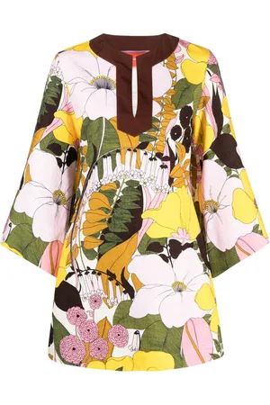 La DoubleJ Vestido The Kaftan Mini con estampado floral