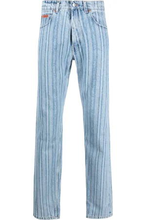 MARTINE ROSE Jeans rectos con rayas estampadas