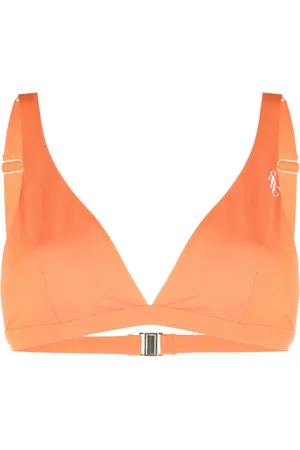 Sporty & Rich Top de bikini estilo triángulo con logo estampado