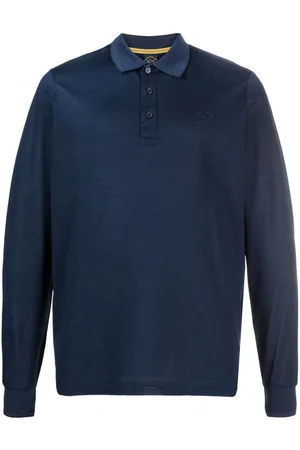 Paul & Shark Playera tipo polo manga larga con logo bordado