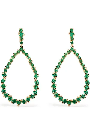 Suzanne Kalan Aretes en oro amarillo de 18kt con esmeralda