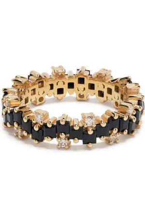 Suzanne Kalan Anillo en oro amarillo de 18kt con diamantes y zafiro
