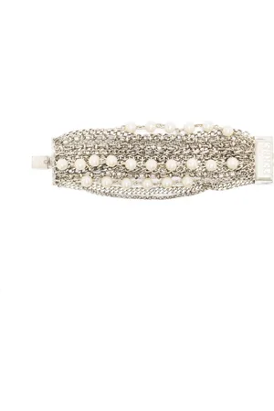 Gianfranco Ferré Pulsera con cadenas y perlas artificiales 1990