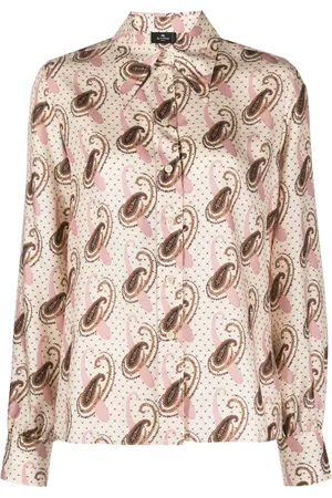 Etro Camisa de seda con estampado de cachemira