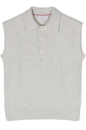 Brunello Cucinelli Top de cachemira tejido de canalé